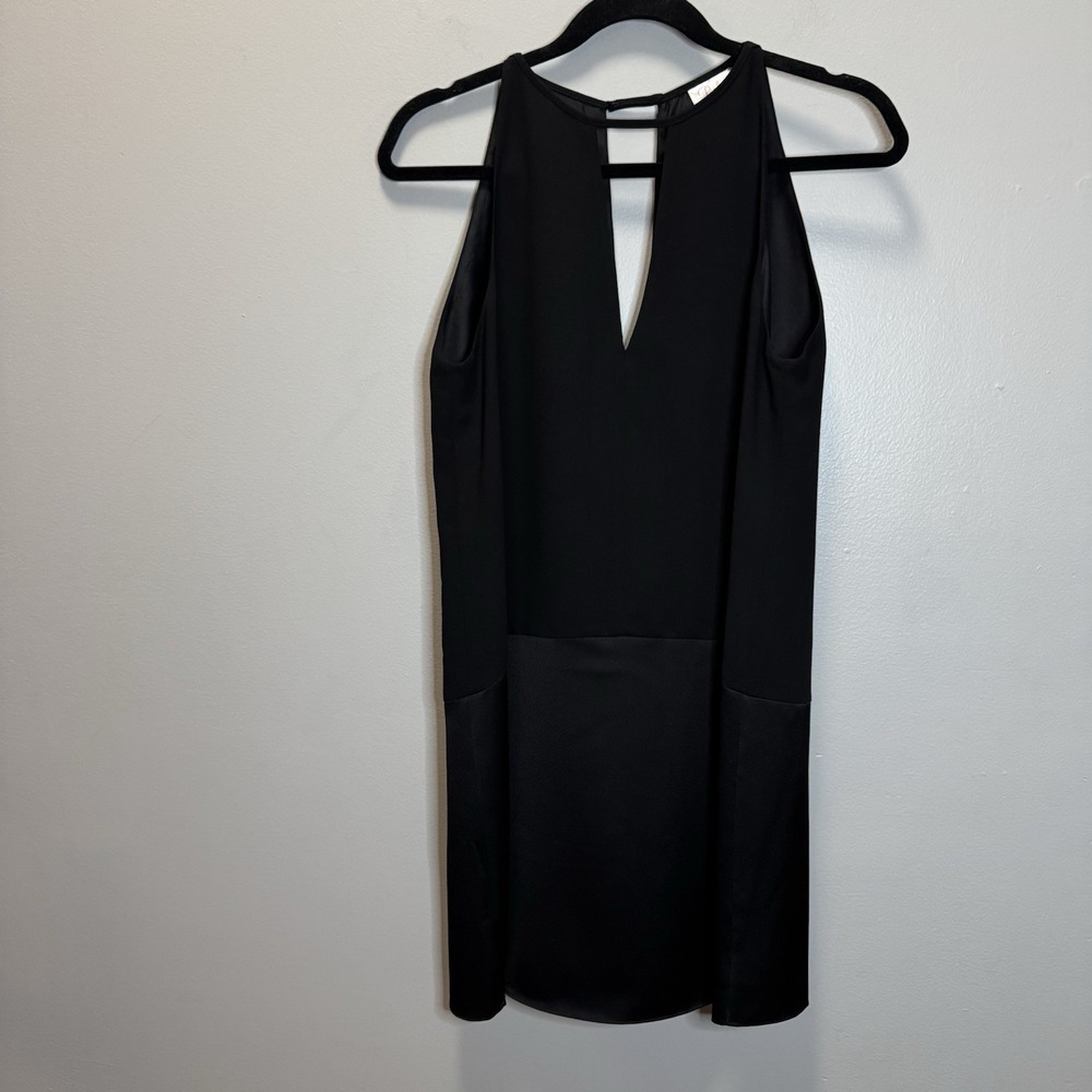Parker Women's Dress Size XS keyhole Dress Black Mixed Media Lined